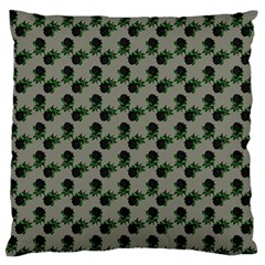 Black Rose Grey Large Flano Cushion Case (one Side) by snowwhitegirl