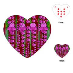 Jungle Flowers In The Orchid Jungle Ornate Playing Cards Single Design (heart) by pepitasart