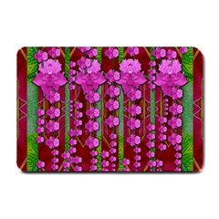 Jungle Flowers In The Orchid Jungle Ornate Small Doormat  by pepitasart