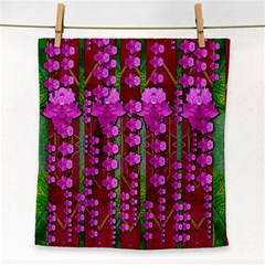 Jungle Flowers In The Orchid Jungle Ornate Face Towel by pepitasart