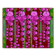 Jungle Flowers In The Orchid Jungle Ornate Double Sided Flano Blanket (large)  by pepitasart