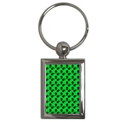 Black Rose Green Key Chain (rectangle)