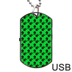 Black Rose Green Dog Tag Usb Flash (two Sides) by snowwhitegirl