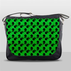 Black Rose Green Messenger Bag by snowwhitegirl