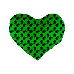 Black Rose Green Standard 16  Premium Heart Shape Cushions by snowwhitegirl