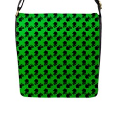 Black Rose Green Flap Closure Messenger Bag (l) by snowwhitegirl