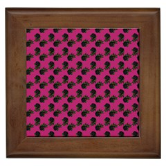 Black Rose Pink Framed Tile