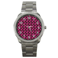 Black Rose Pink Sport Metal Watch