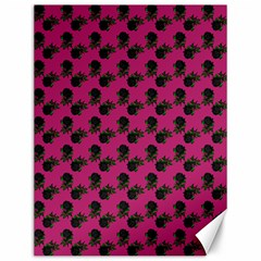 Black Rose Pink Canvas 12  X 16 