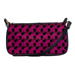 Black Rose Pink Shoulder Clutch Bag