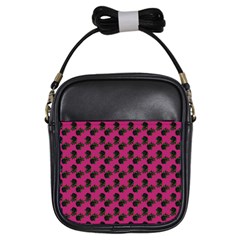 Black Rose Pink Girls Sling Bag