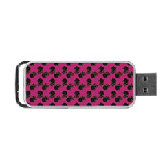 Black Rose Pink Portable Usb Flash (two Sides)