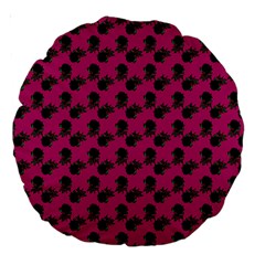 Black Rose Pink Large 18  Premium Round Cushions