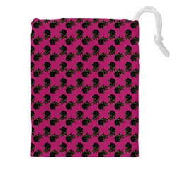 Black Rose Pink Drawstring Pouch (5xl)