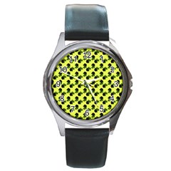 Black Rose Yellow Round Metal Watch