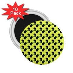 Black Rose Yellow 2 25  Magnets (10 Pack) 