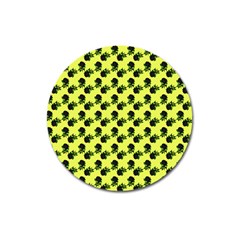 Black Rose Yellow Magnet 3  (round)