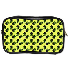 Black Rose Yellow Toiletries Bag (two Sides) by snowwhitegirl