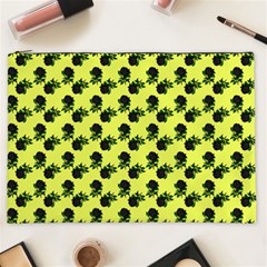 Black Rose Yellow Cosmetic Bag (xxl) by snowwhitegirl