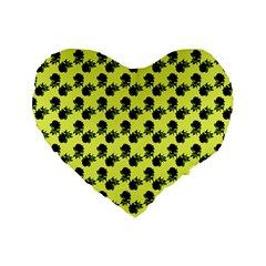 Black Rose Yellow Standard 16  Premium Heart Shape Cushions by snowwhitegirl