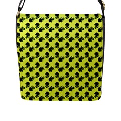 Black Rose Yellow Flap Closure Messenger Bag (l) by snowwhitegirl