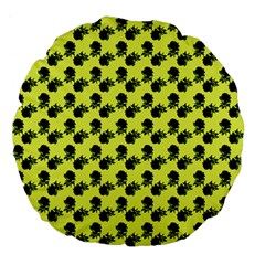 Black Rose Yellow Large 18  Premium Flano Round Cushions by snowwhitegirl