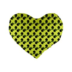 Black Rose Yellow Standard 16  Premium Flano Heart Shape Cushions by snowwhitegirl