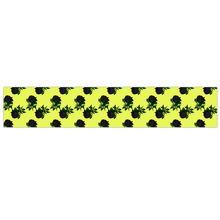 Black Rose Yellow Large Flano Scarf 