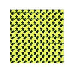 Black Rose Yellow Small Satin Scarf (square) by snowwhitegirl