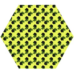 Black Rose Yellow Wooden Puzzle Hexagon