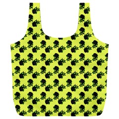 Black Rose Yellow Full Print Recycle Bag (xxl)