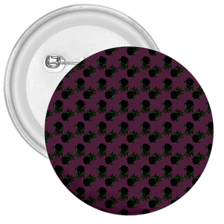 Black Rose Mauve 3  Buttons