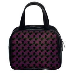 Black Rose Mauve Classic Handbag (two Sides)