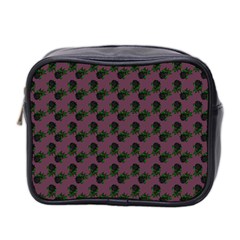 Black Rose Mauve Mini Toiletries Bag (two Sides)