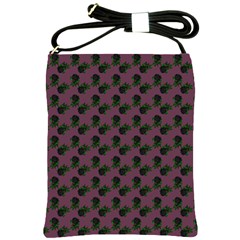 Black Rose Mauve Shoulder Sling Bag by snowwhitegirl