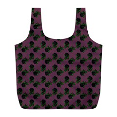 Black Rose Mauve Full Print Recycle Bag (l) by snowwhitegirl