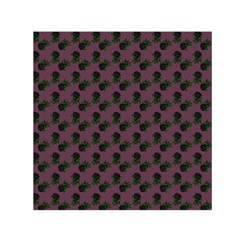 Black Rose Mauve Small Satin Scarf (square) by snowwhitegirl