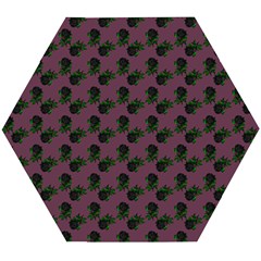 Black Rose Mauve Wooden Puzzle Hexagon by snowwhitegirl