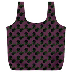 Black Rose Mauve Full Print Recycle Bag (xxl)