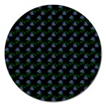 Vintage Blue Roses Black Magnet 5  (Round) Front