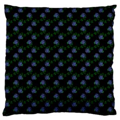 Vintage Blue Roses Black Large Cushion Case (two Sides) by snowwhitegirl