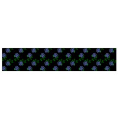 Vintage Blue Roses Black Small Flano Scarf