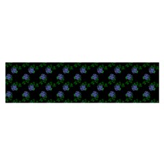 Vintage Blue Roses Black Satin Scarf (oblong) by snowwhitegirl