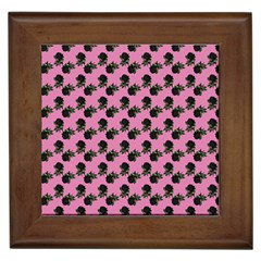 Black Rose Light Pink Framed Tile