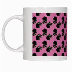 Black Rose Light Pink White Mugs