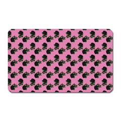 Black Rose Light Pink Magnet (Rectangular)