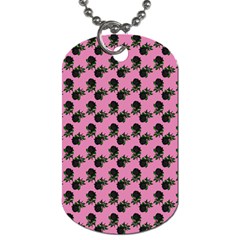 Black Rose Light Pink Dog Tag (One Side)