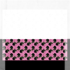 Black Rose Light Pink Rectangular Jigsaw Puzzl