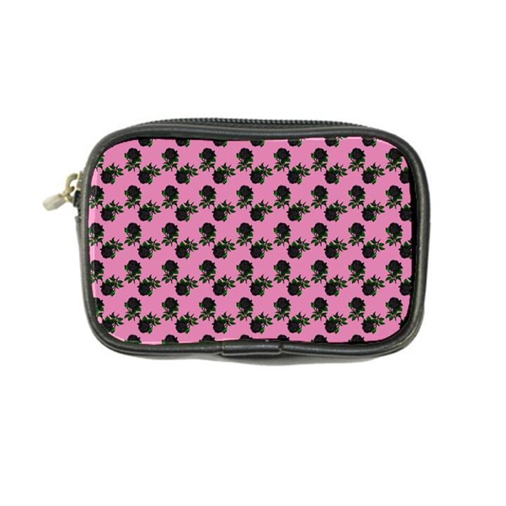 Black Rose Light Pink Coin Purse