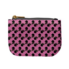 Black Rose Light Pink Mini Coin Purse